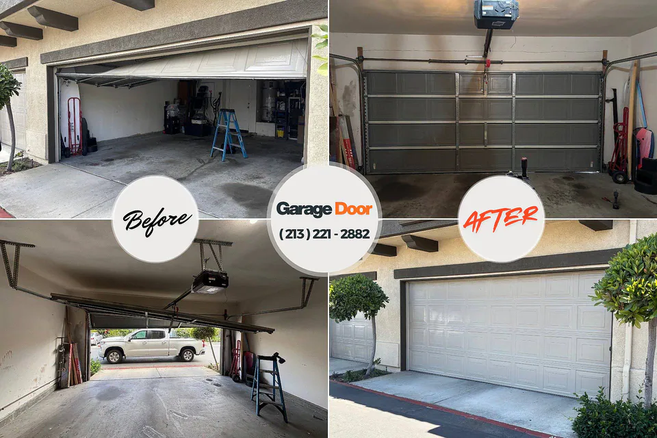 Before and after: garage door repair Gillette, WY